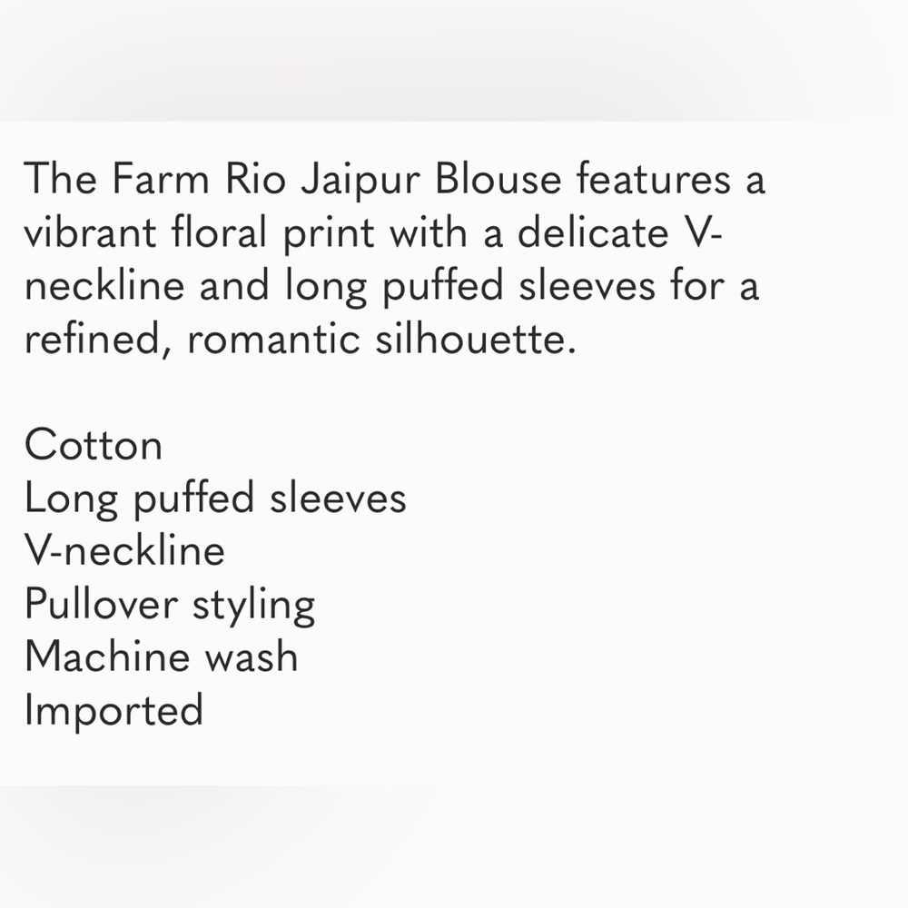 FARM Rio Jaipur Blouse with Lace-Up Detail, NWOT, Large - Picture 7 of 8